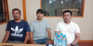 Dari kiri, Ketua Harian ICMI Muda Sultra, Arman, Ketua OKK, Karim, dan SC, Andre Darmawan