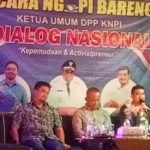Ketua DPD KNPI Sultra, Alvin Akawijaya Putra bersama Sekda Baubau dan Ketua DPP KNPI saat menjadi pemateri dalam dialog Kepemudaan/Foto: H5P